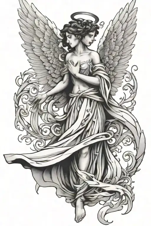 Angel With Large Wings