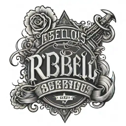 Create A Sleeve Tattoo Featuring Rebellious Lettering Inspired By Rebel 8 With A Gym Theme
