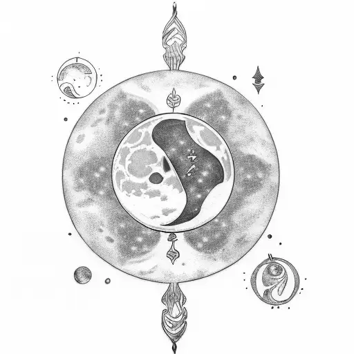 Design A Tattoo Incorporating The Moon Phases And Water Elements For A Scorpio And Cancer Theme