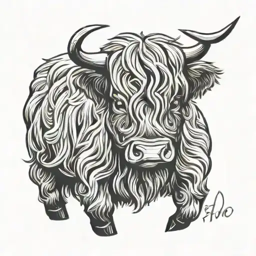 Highland Cow With Book Outline