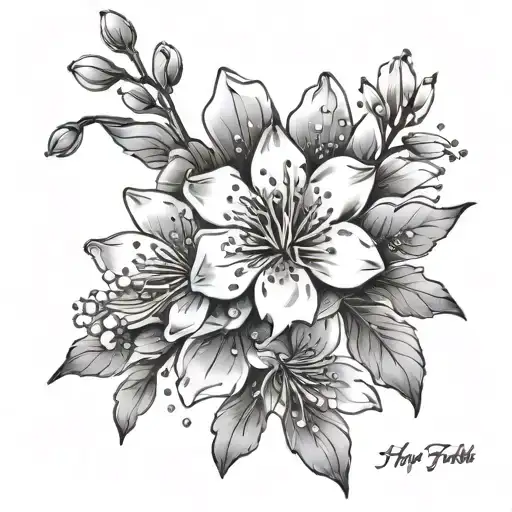 Hope Faith Love In Japanese Cherry Blossom Petals Falling