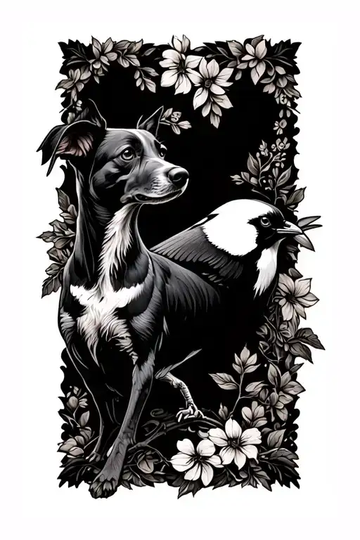 Dogs And Magpie