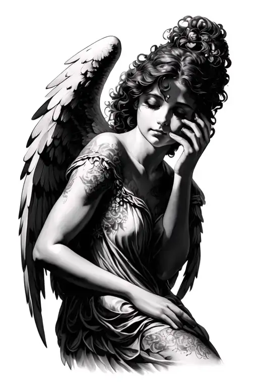 Angel Reaching Down To Help Sexy Body And Beautiful Features