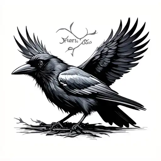 Mikmaw Crow Tatoo
