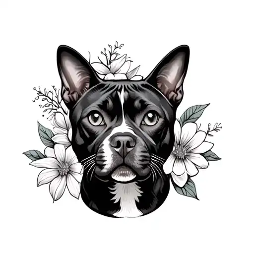 Pit Bull Cat Flowers