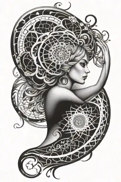 Black & Grey Women's Sleeve Inspired By Cymatics