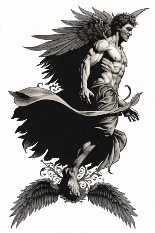 Fall Of Icarus Falling From The Sky With Words