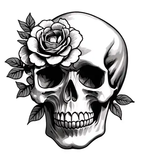 Traditional Flower Skull