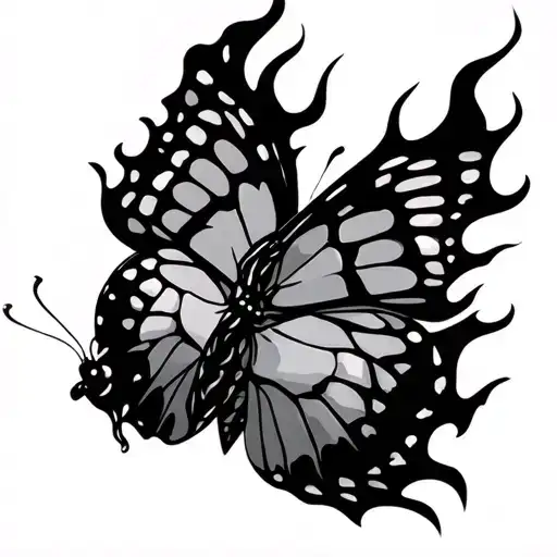 Butterfly Wings On Fire