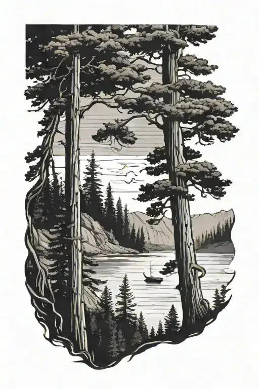 California Redwood Forest Looking At The Coastline