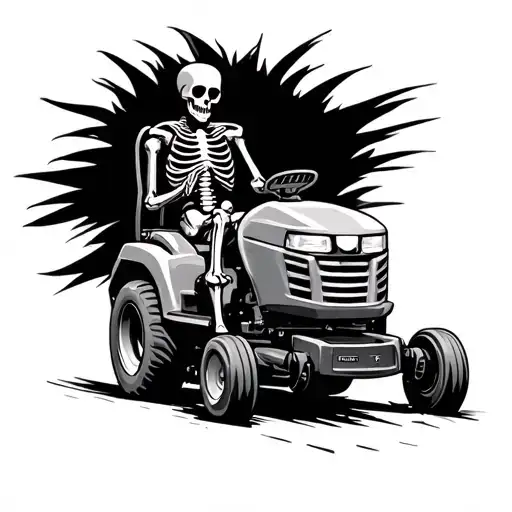Skeleton Driving Fairway Mower