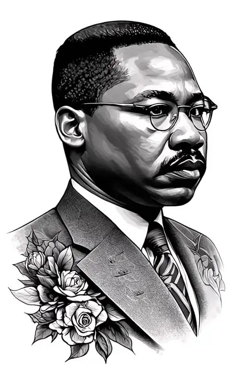 Black Culture Tattoo That Includes Malcom X And Mlk