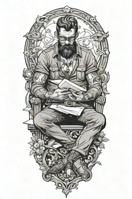 Writer Sitting Amidst Them