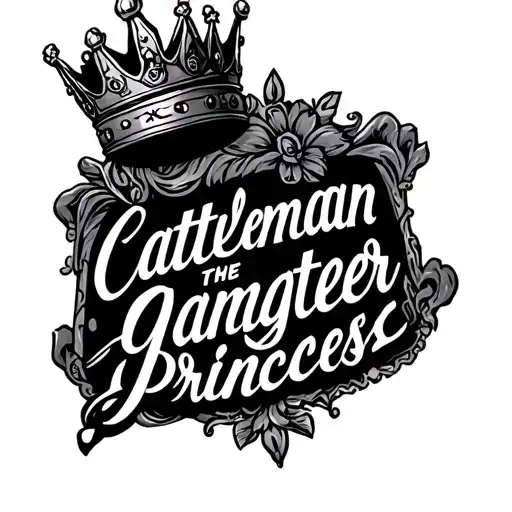 The Words Cattleman The Gangster Princess With A Crown In Fancy Writing
