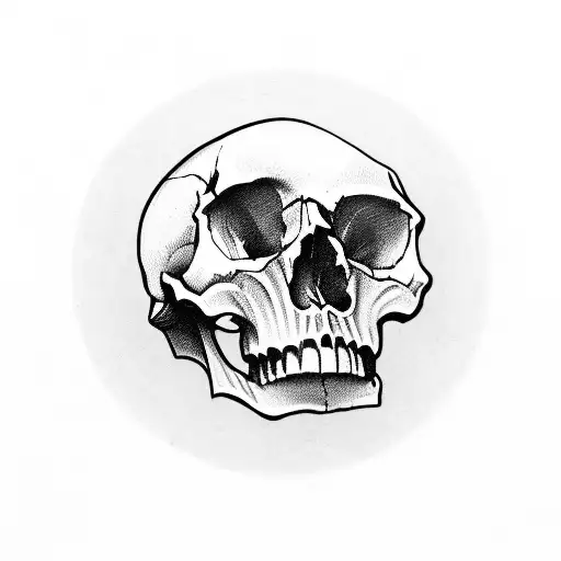 Skull With Knife Going Through Its Head