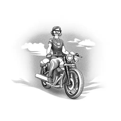 Grandma Driving Motorbike
