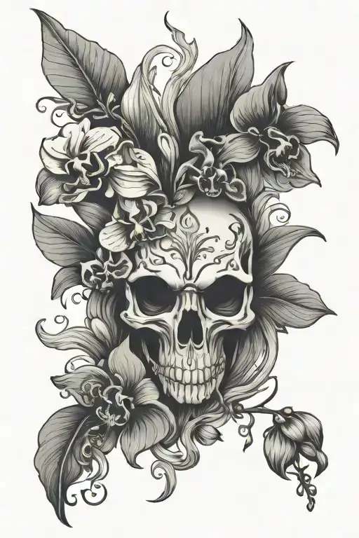 Orchid And Wolf Skull