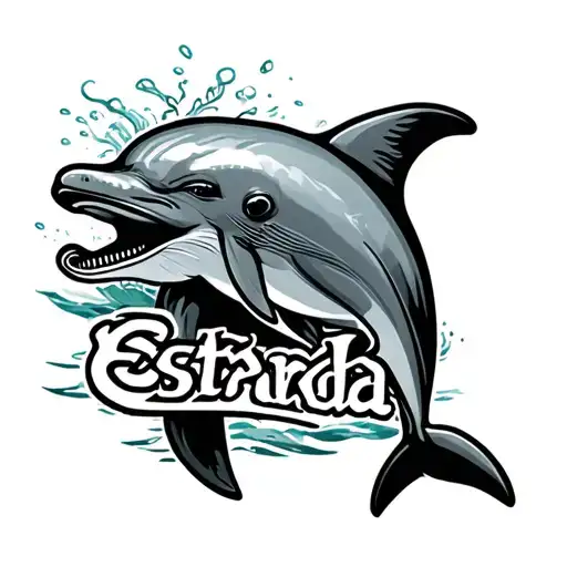 Dolphin With The Word Estrada Lettering