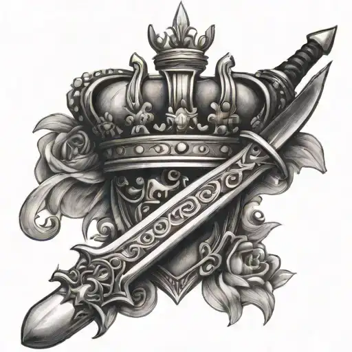Sword With The Tip Going Through A Queen's Crown