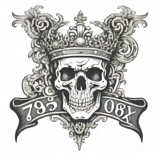 79 As Lettering With Skull And Rolex Crown