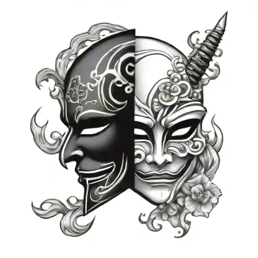 Gemini Japanese Mask Split In Half