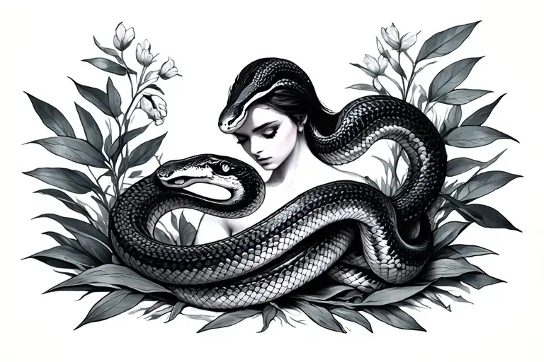 Female And Snakes