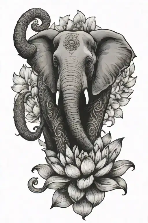 Elephant Lotus Flower Blooming