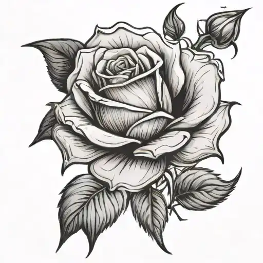 Design A Tattoo Featuring A Rose Blooming