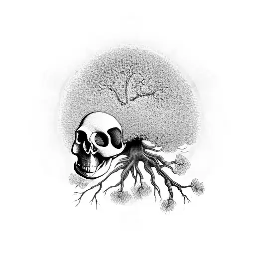 Tree Of Life With The Roots Looking Like A Skull