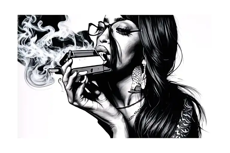 Mia Khalifa Smoking Black