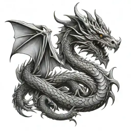 A Dragon Layed Vertically