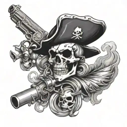 Pirate Pistol Smoke Skull