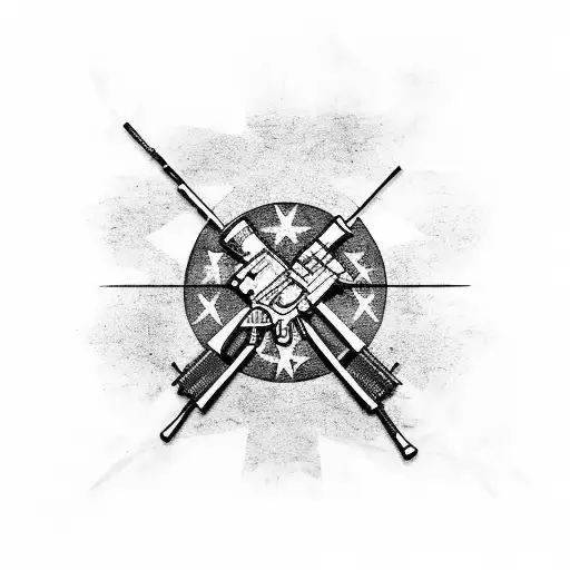 Sniper Rifle With A Texas Flag Background