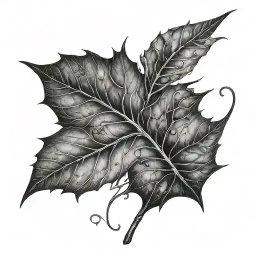 A Fallen Leaf With New Growth Symbolizing Rebirth Back Tattoo Male