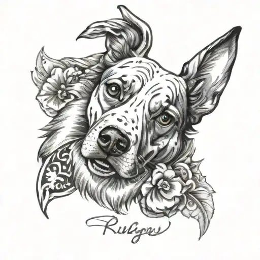 Dog Print With Name Rugsby And Tooth Fairy