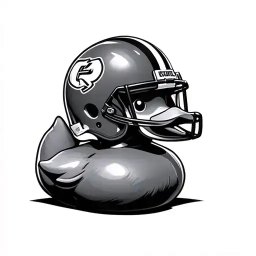 Rubber Duck Wearing A Football Helmet