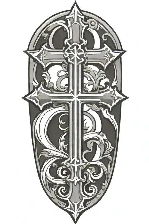 Large Cross Design Black