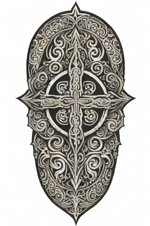 Mandala With A Cross In The Middle