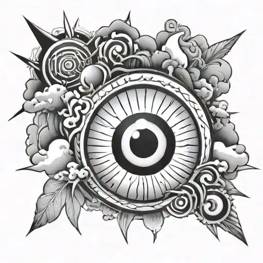 Sharingan Eye And Clouds And Sun Rising