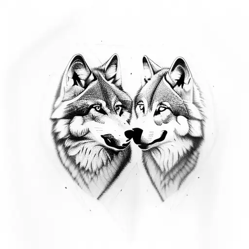 Wolves Family Sleeve Black And Grey