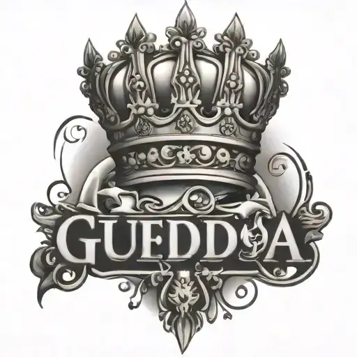 The Name Gudda With A Crown Hanging