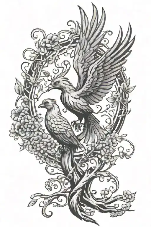 Pheonix And Tree Of Life