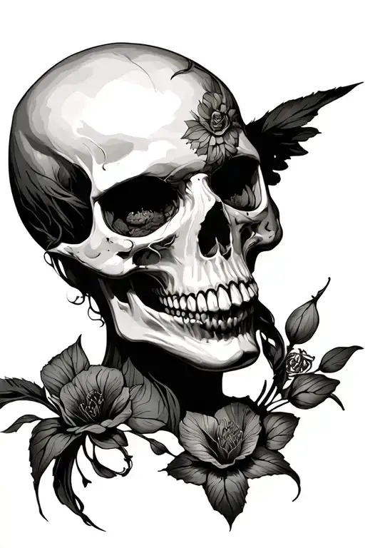 Skull And Women Full Body