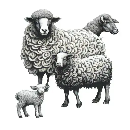 Black Sheep And White Lamb