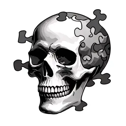 Skull Jigsaw Puzzle Piece