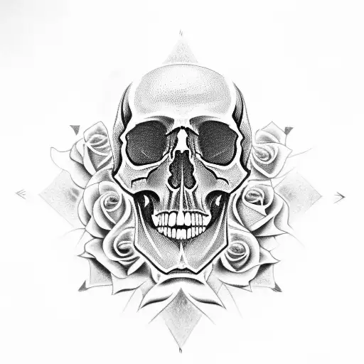 Skull Tribal Roses Numerals