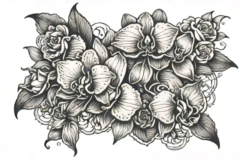 Orchid And Roses Arm Band