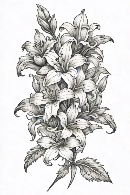 Daisy Gladiolous Larkspur Flowers Intertwined