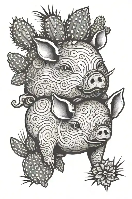 Pig And Cactus Shaped Like