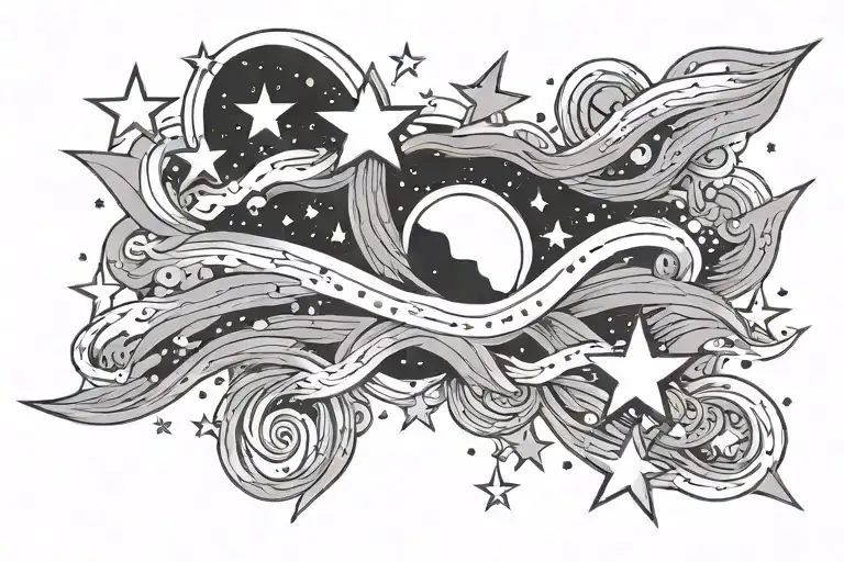 Plain Black Sky With Stars Shining